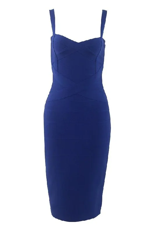 Heidi Bandage Midi Dress - Navy Blue